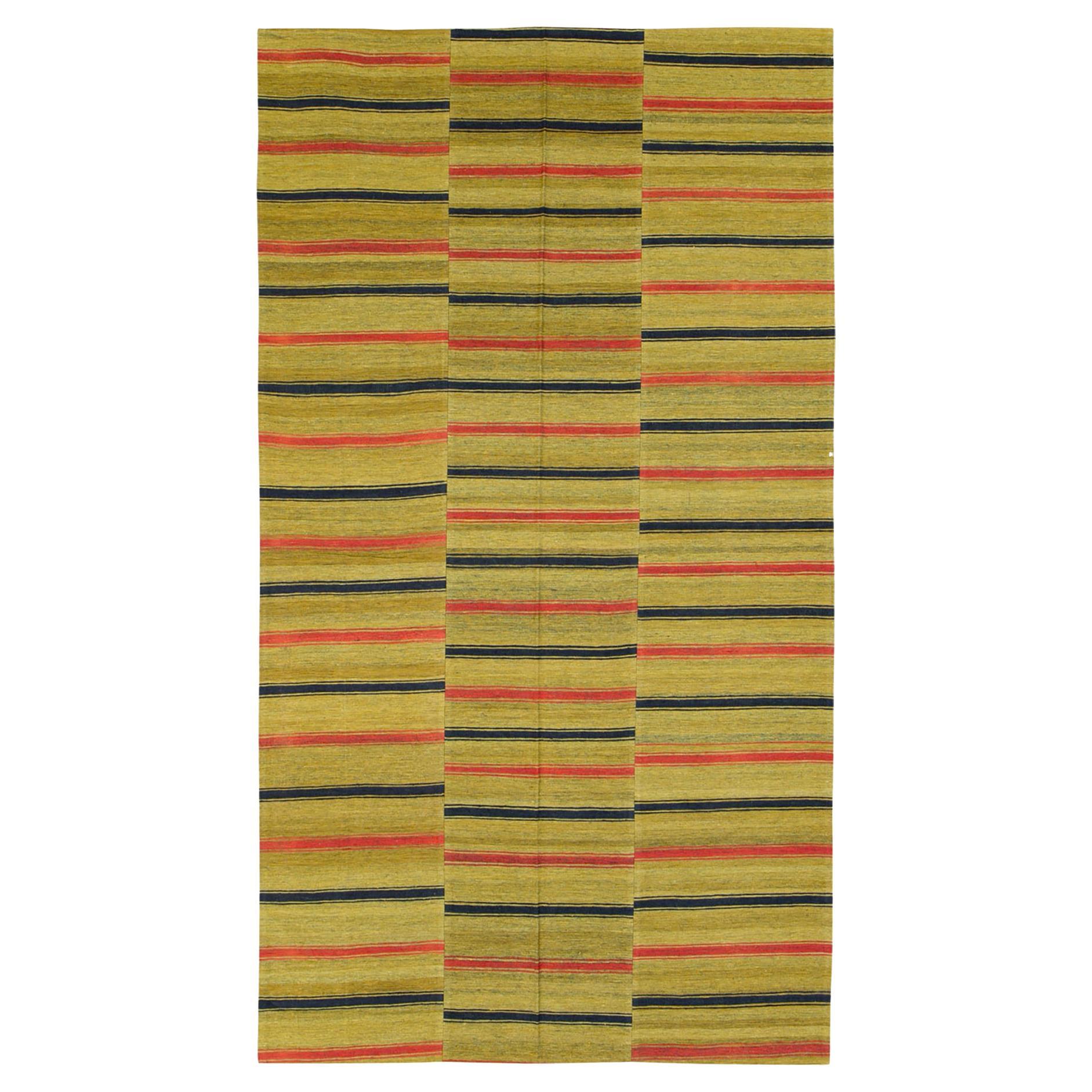 Alfombra de acento Kilim turca de tejido plano de mediados del siglo XX