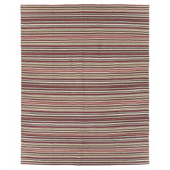 Alfombra de acento Kilim turca de tejido plano de mediados del siglo XX