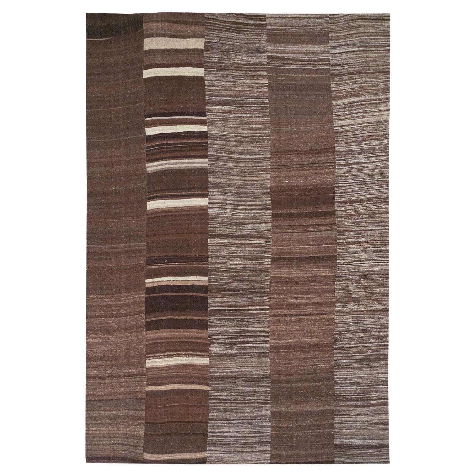 Tappeto turco a trama piatta Kilim della metà del XX secolo, di grandi dimensioni, ROOMS