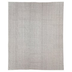 Tapis Kilim turc à tissage plat de grande taille du milieu du 20e siècle