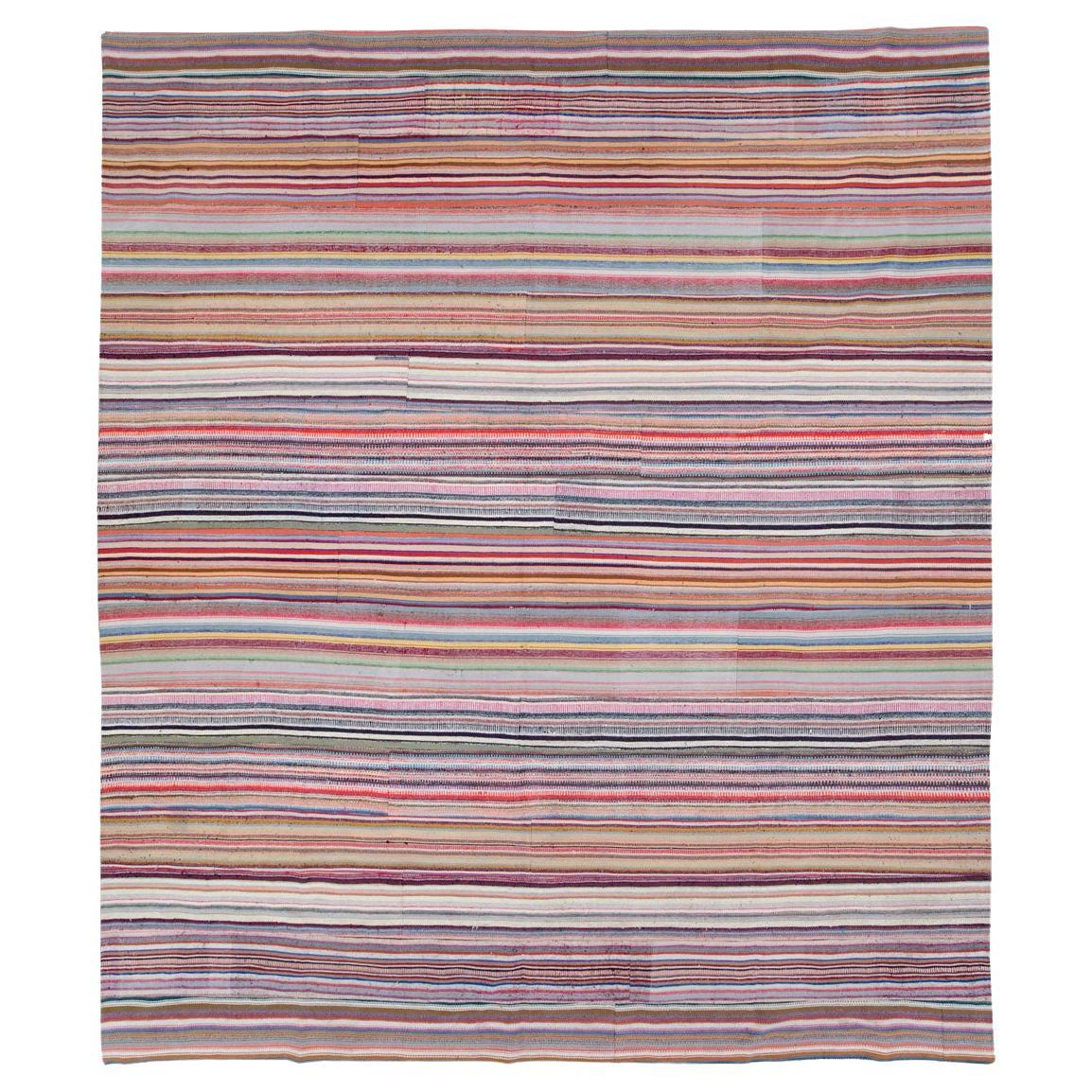 Tappeto turco a trama piatta Kilim della metà del XX secolo, di grandi dimensioni, ROOMS