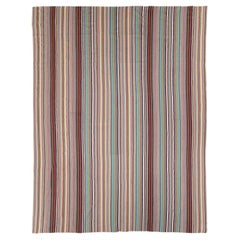 Tapis Kilim turc à tissage plat de grande taille du milieu du 20e siècle