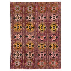 Mid-20th Century Turkish Flatweave Kilim Large Room Size Carpet