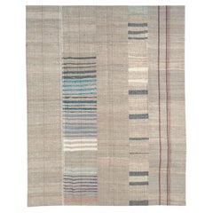 Kilim turc à tissage plat du milieu du XXe siècle Tapis de chambre