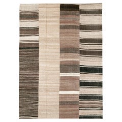 Kilim turc à tissage plat du milieu du XXe siècle Tapis de chambre