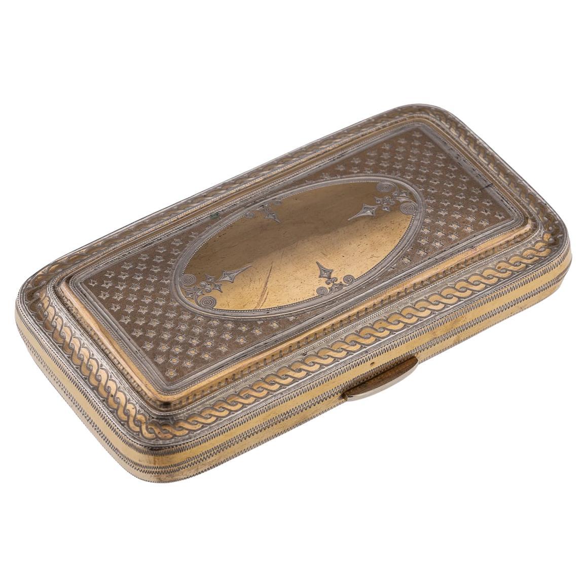 Astuccio per occhiali in argento massiccio dorato turco della metà del XX secolo c.1940