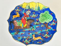Mid-20th Century Turkish Kütahya Pottery Wall Plate with Iznik Ottoman Motifs