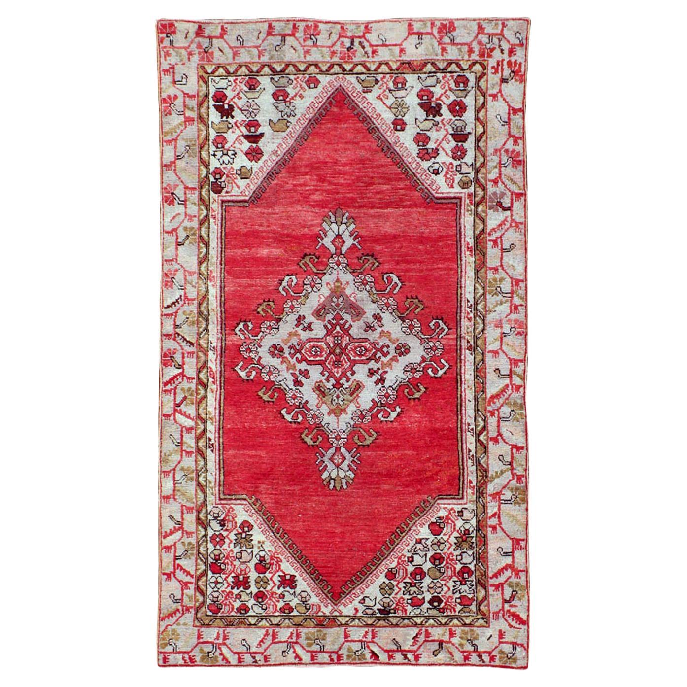 Mid-20th Century Turkish Oushak Accent Rug