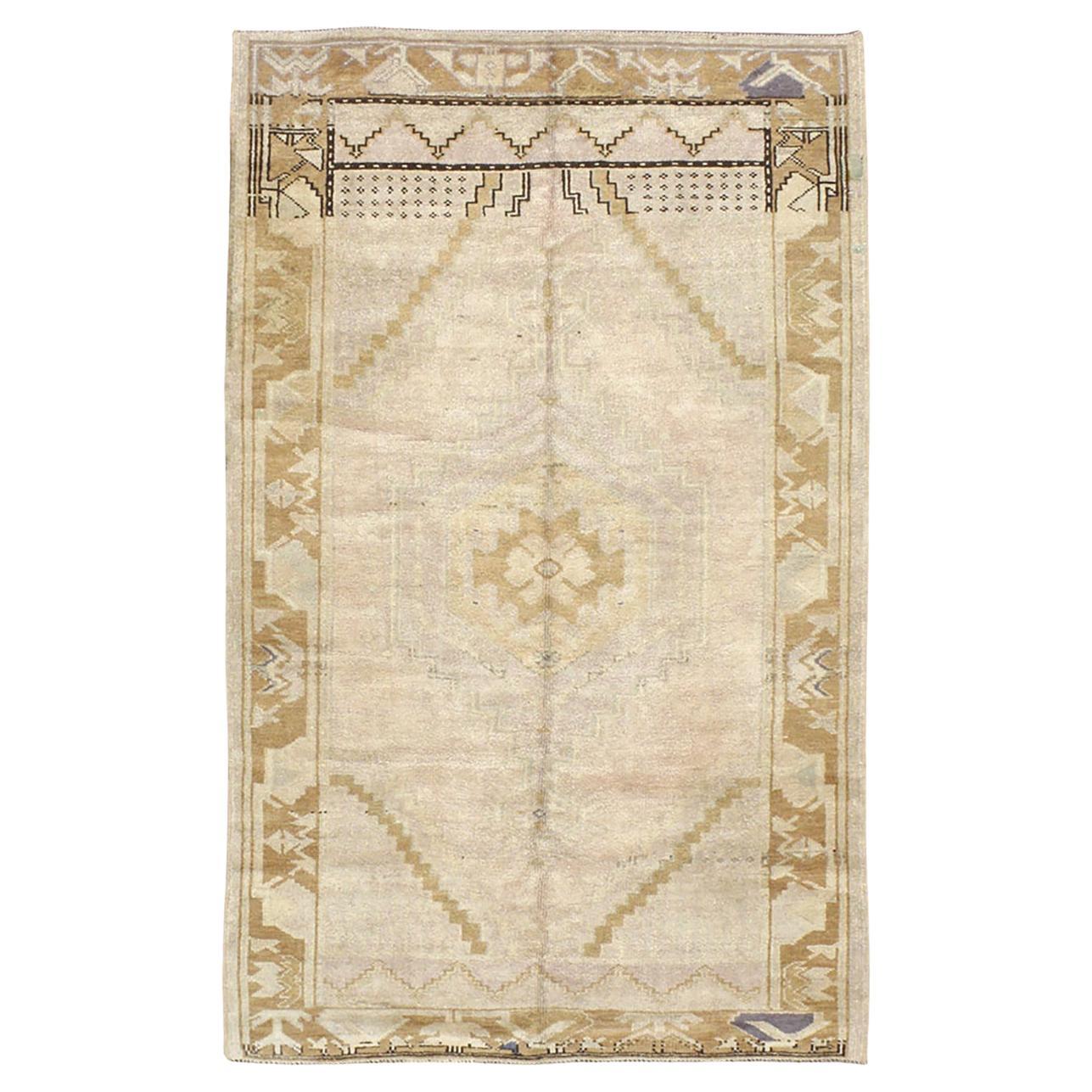 Mid-20th Century Turkish Oushak Accent Rug