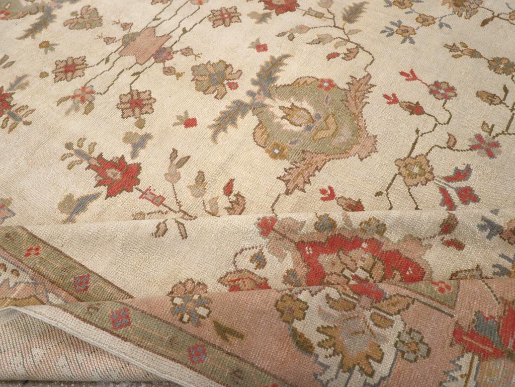 Mid-20th Century Turkish Oushak Large Carpet For Sale 2