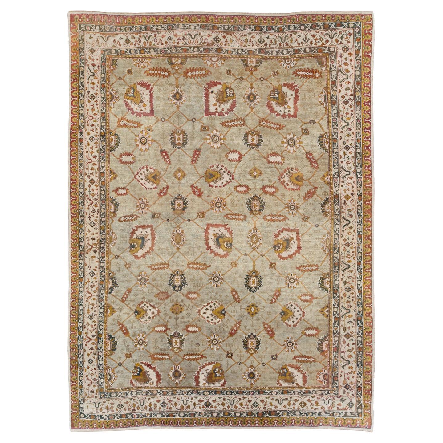 Mid-20th Century Turkish Oushak Large Carpet For Sale