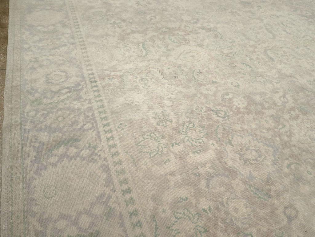 Hand-Knotted Mid-20th Century Turkish Oushak Oversize Carpet For Sale