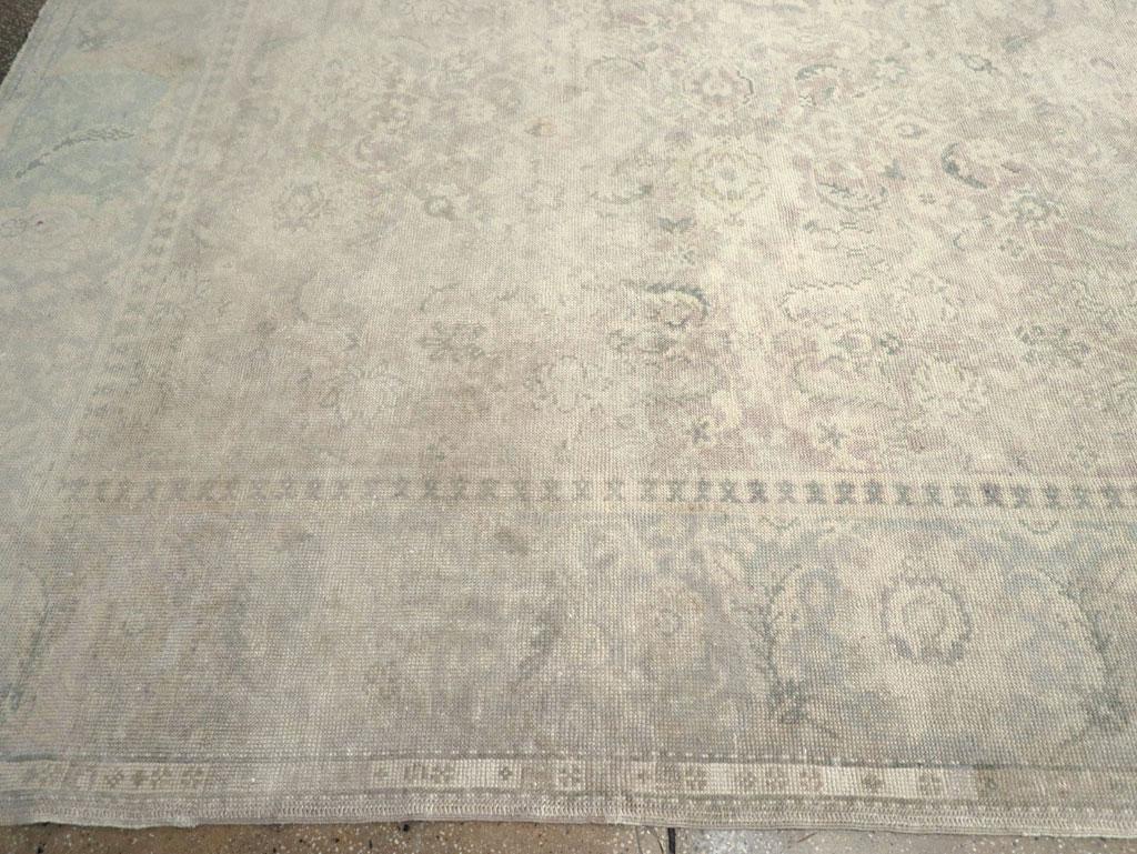 Wool Mid-20th Century Turkish Oushak Oversize Carpet For Sale