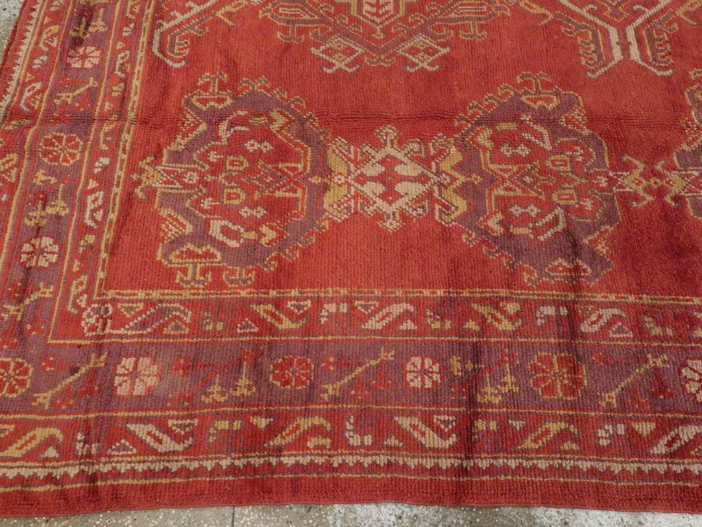 Wool Mid-20th Century Turkish Oushak Room Size Carpet For Sale