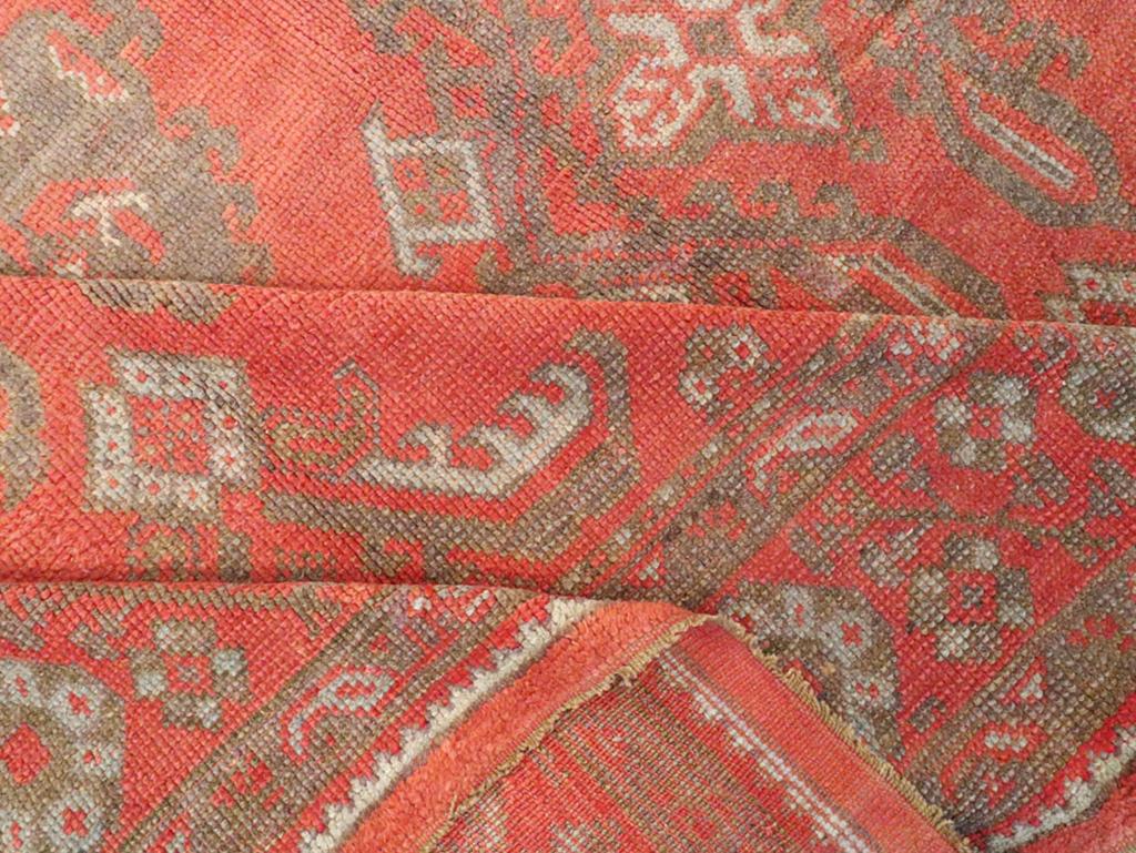 Mid-20th Century Turkish Oushak Room Size Carpet For Sale 1