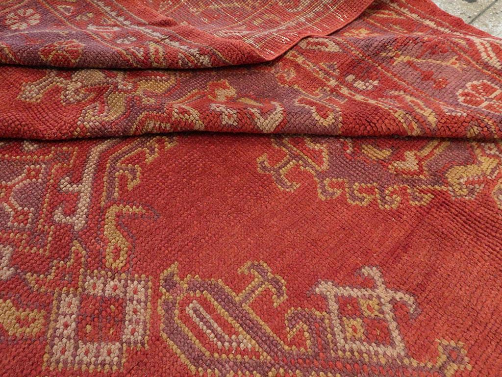 Mid-20th Century Turkish Oushak Room Size Carpet For Sale 2