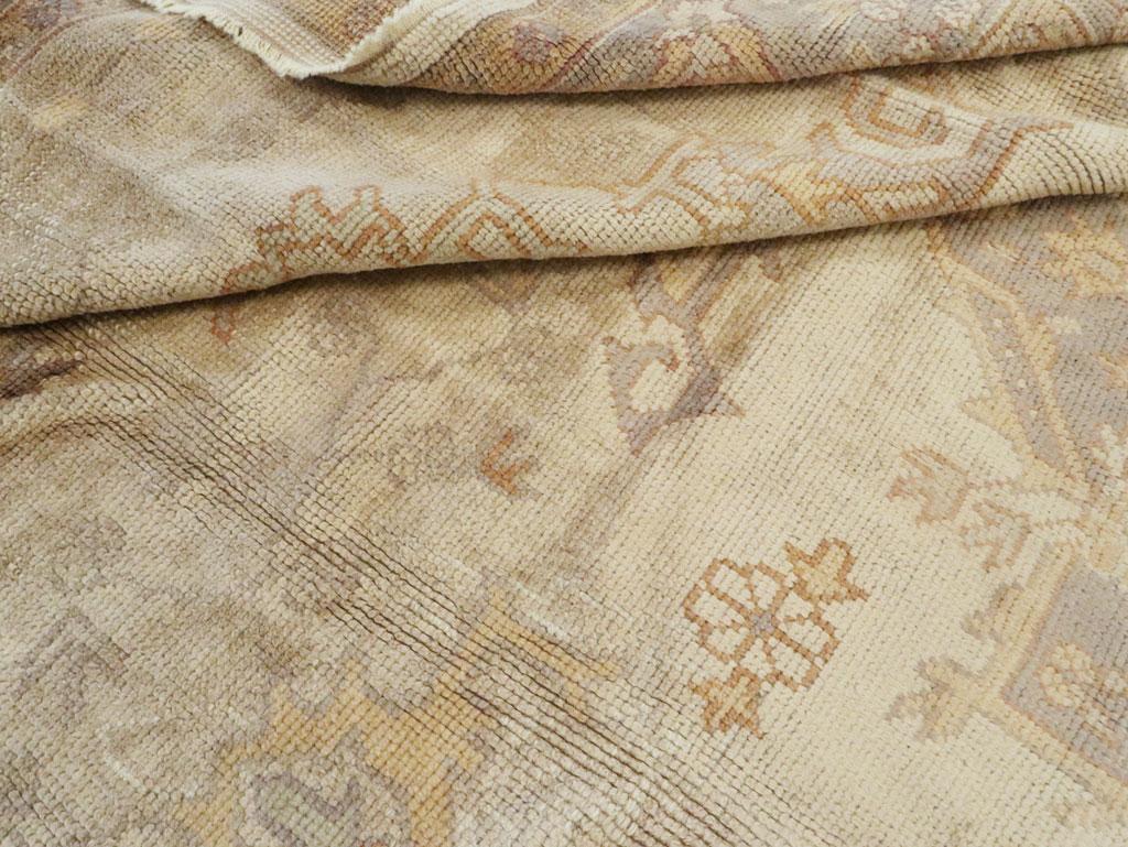 Mid-20th Century Turkish Oushak Room Size Carpet For Sale 2