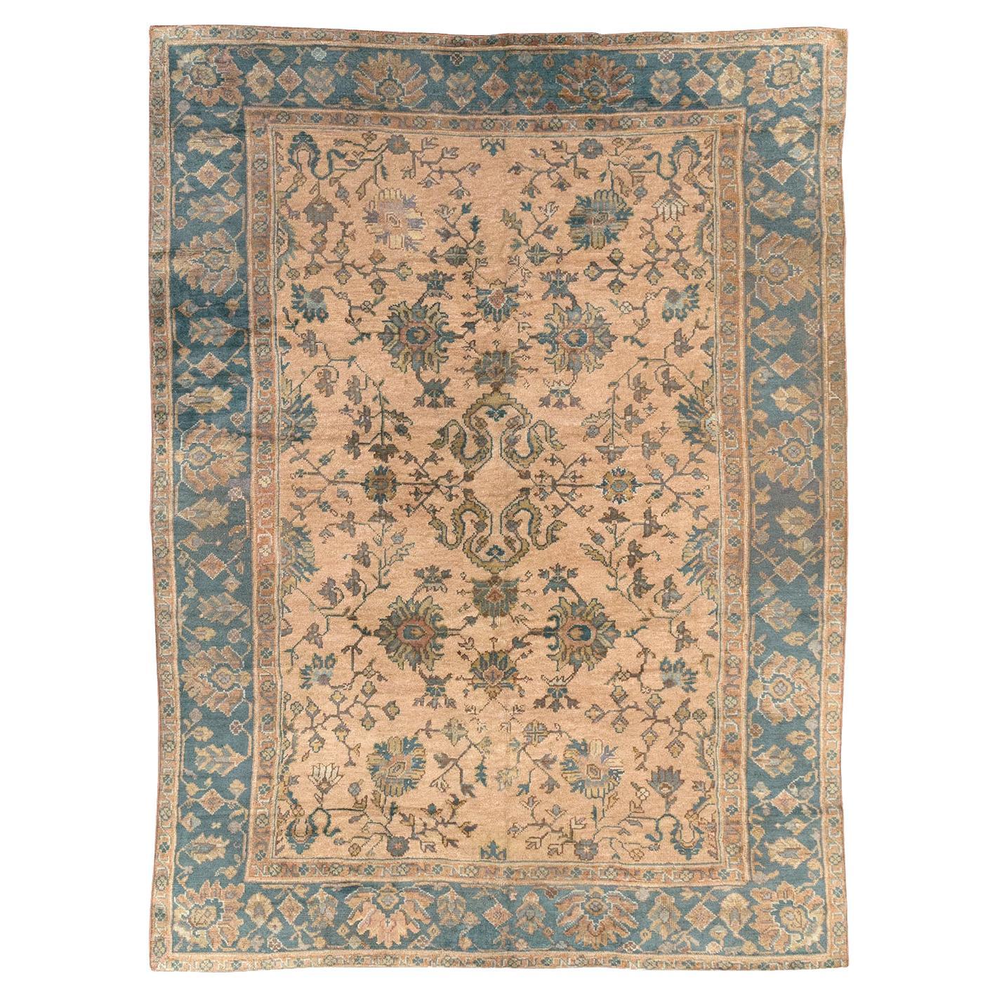 Mid-20th Century Turkish Oushak Room Size Carpet