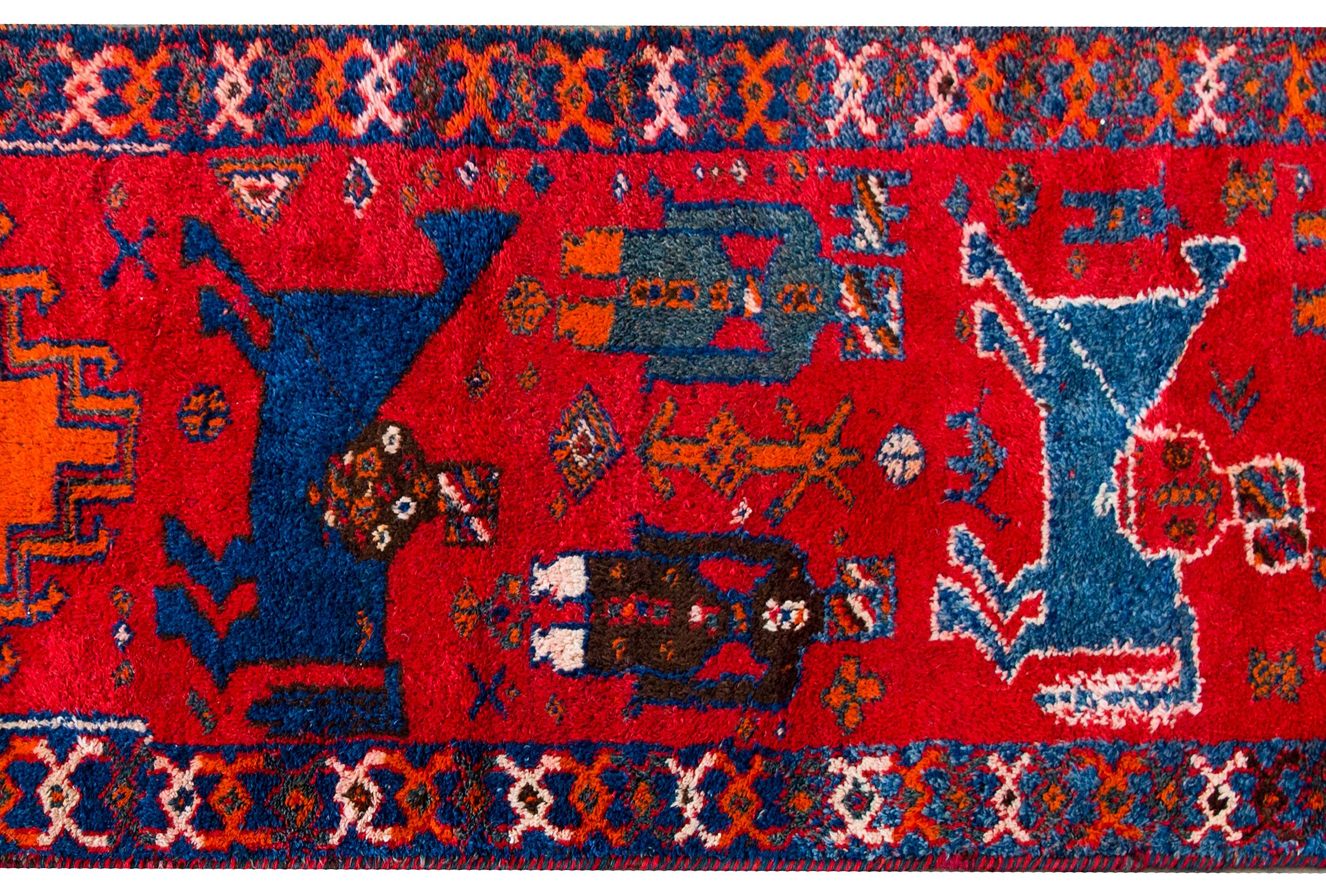 Hand-Knotted Mid-20th Century Turkish Oushak Rug For Sale