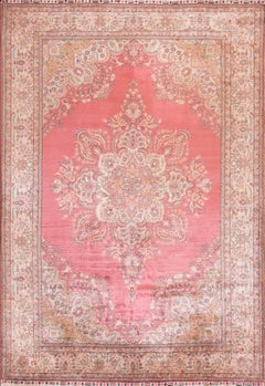 Alfombra Kayseri de seda turca de mediados del siglo XX ( 7'6" x 10'10" - 230 x 330 )