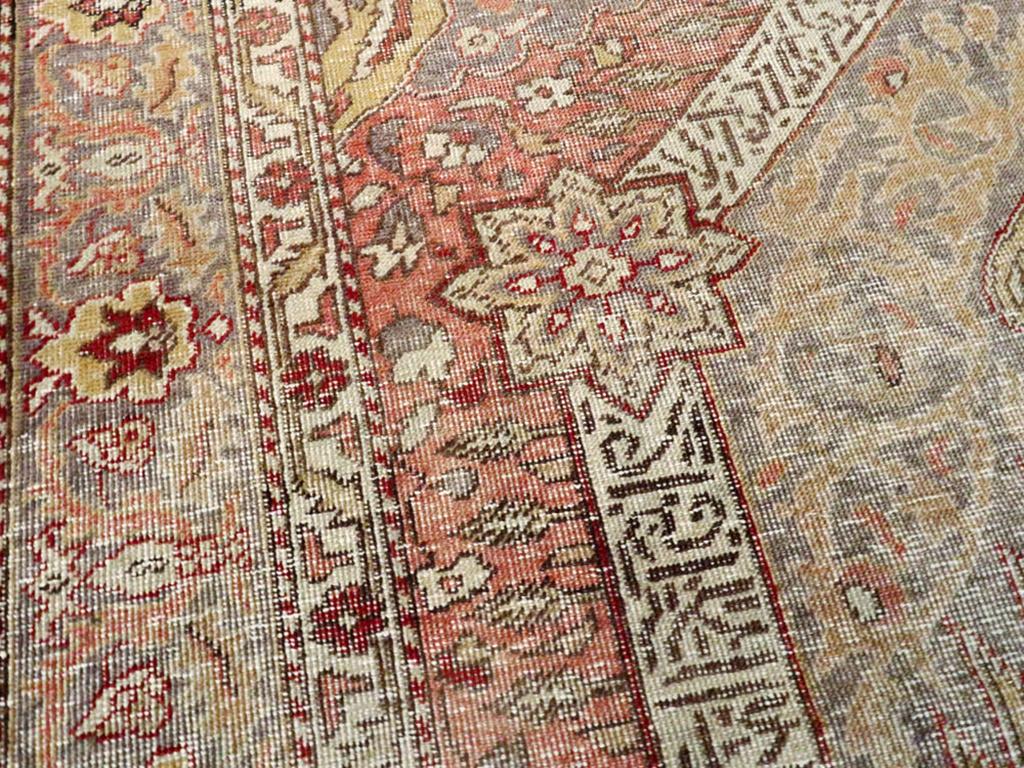 Hand-Knotted Mid-20th Century Turkish Sivas Distressed Rug For Sale