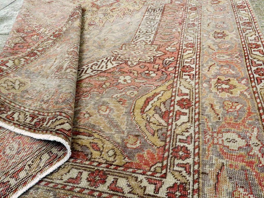 Mid-20th Century Turkish Sivas Distressed Rug For Sale 1