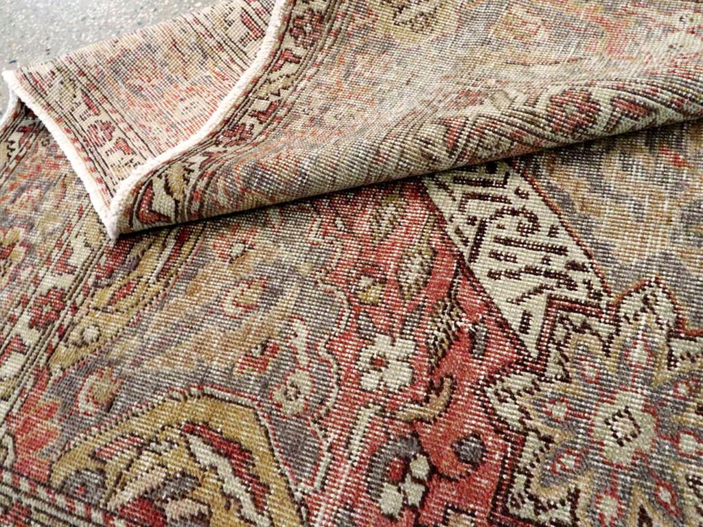Mid-20th Century Turkish Sivas Distressed Rug For Sale 2