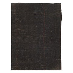 Mid-20th Century Turkish Tribal Kilim Room Size Carpet in Dark Brown and Black