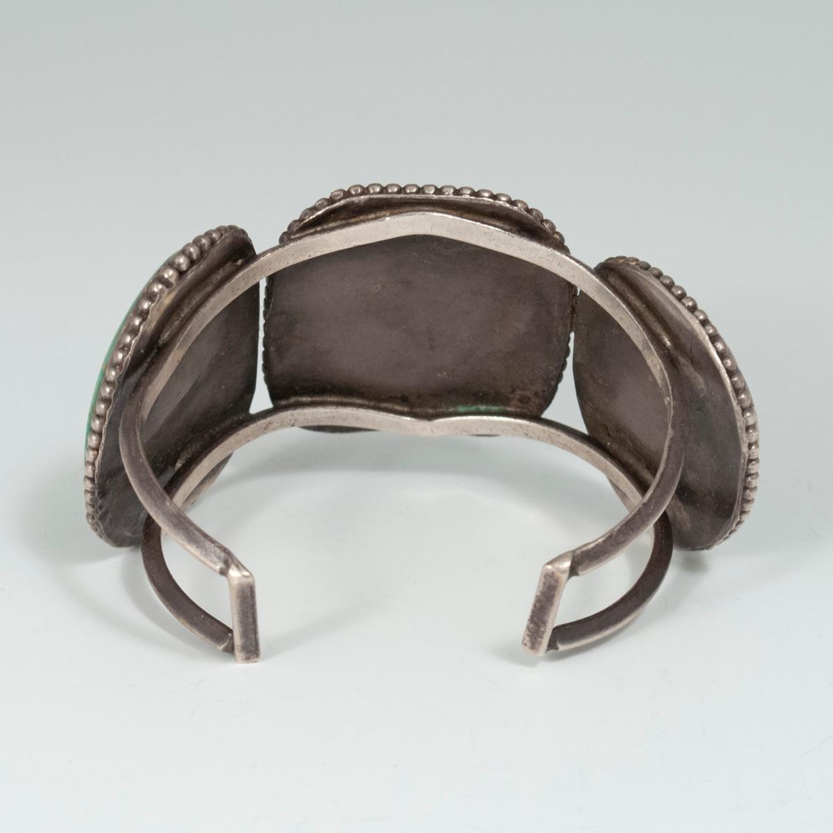 Native American Mid-20th Century Turquoise Cuff Bracelet by a Navajo Jeweler