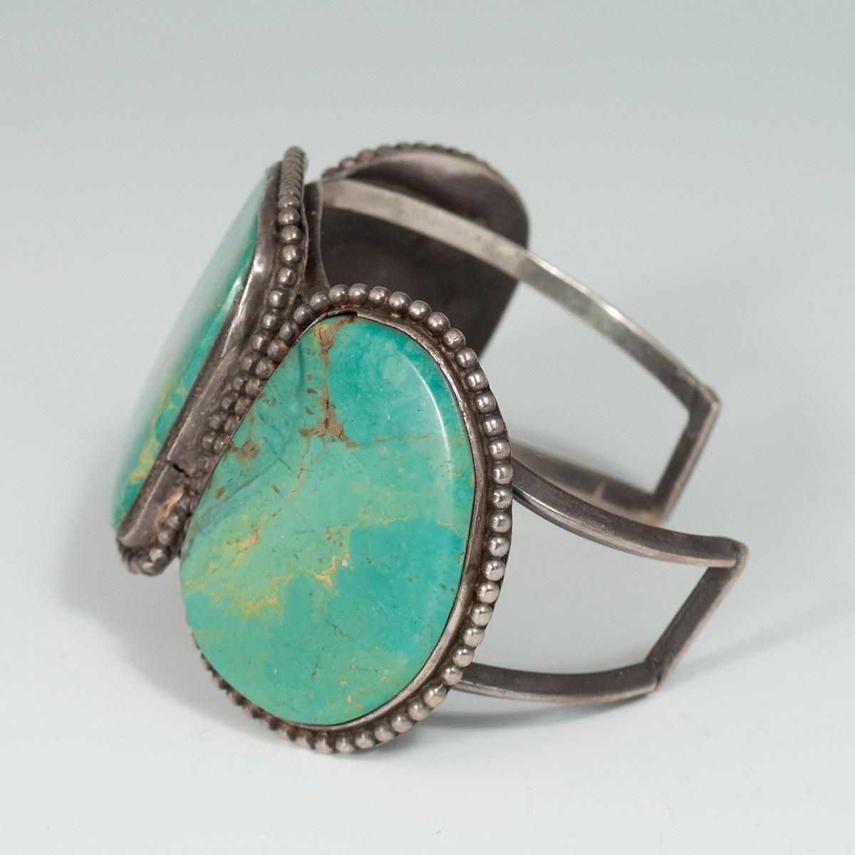 American Mid-20th Century Turquoise Cuff Bracelet by a Navajo Jeweler