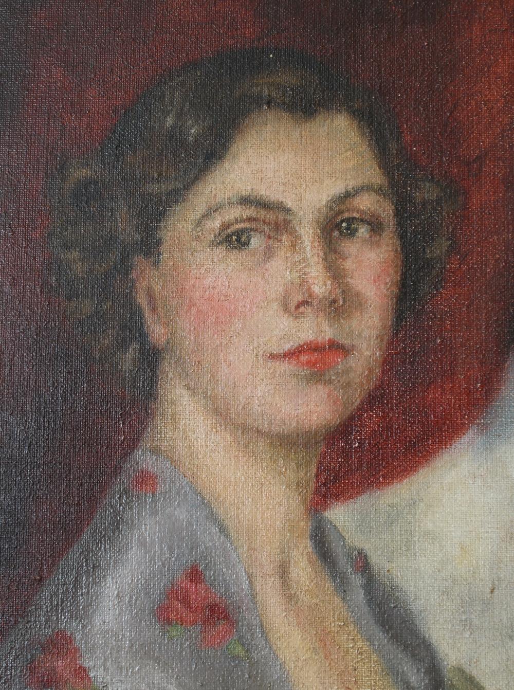 Northern Irish Mid-20th Century Unframed Oil on Canvas Portrait by Lydia de Burgh