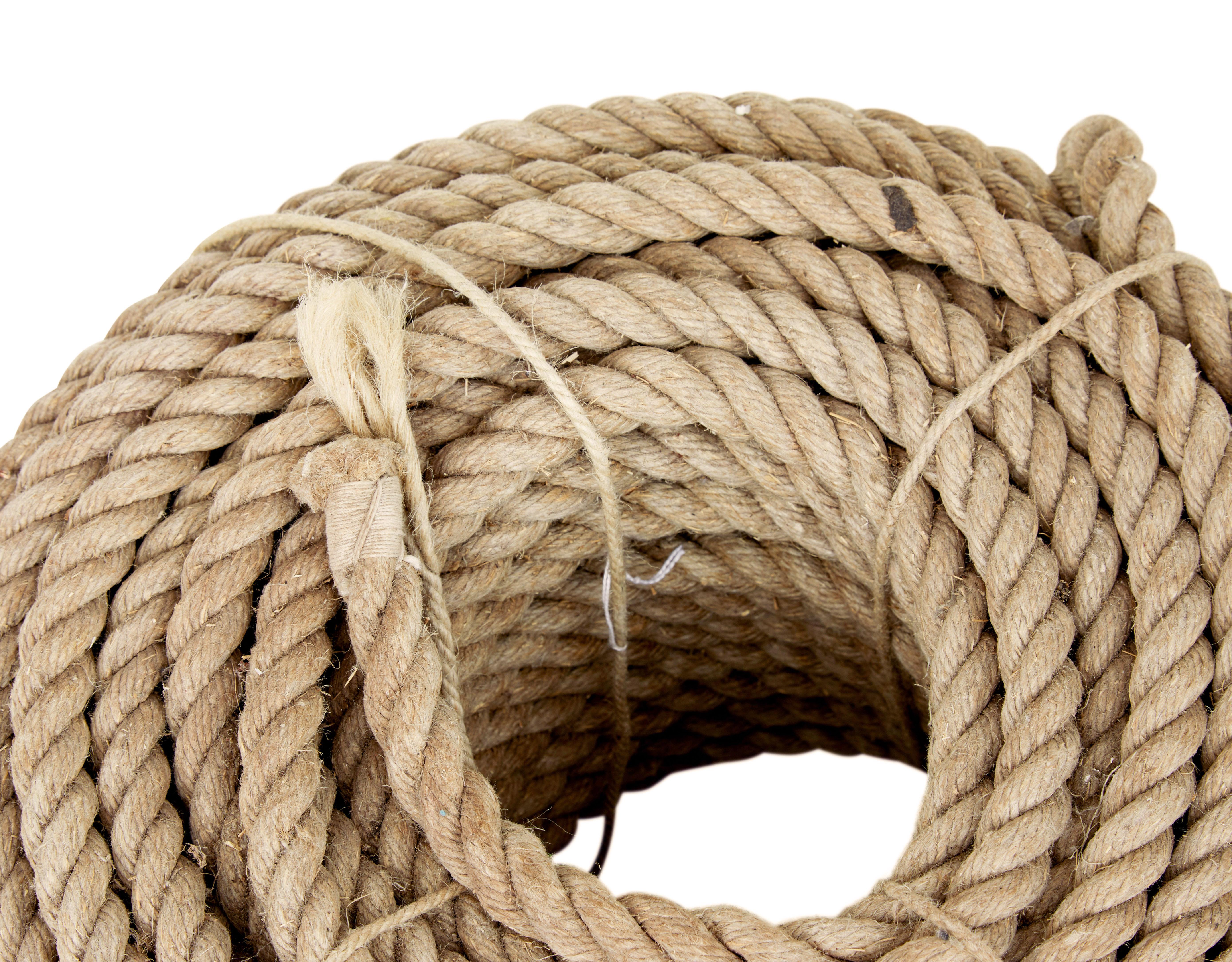 Hand-Crafted Mid 20th century unused bundle of rope For Sale