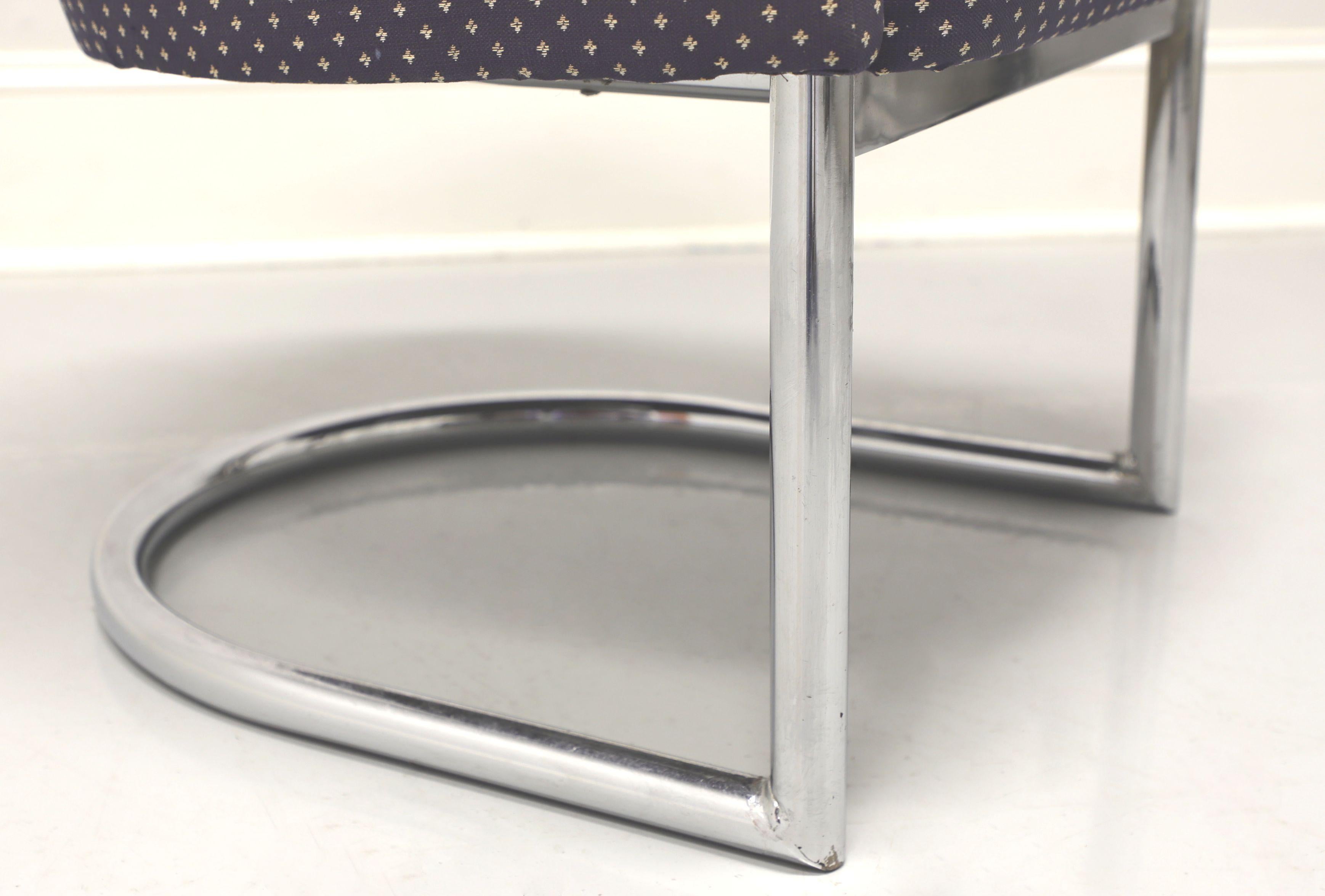 Mid 20th Century Upholstered Chrome Cantilever Chairs - Pair For Sale 2