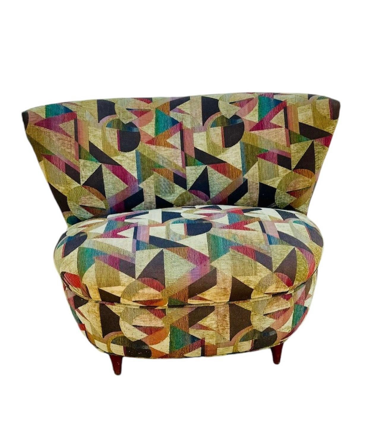 Beautiful chair in overall great condition! 
Was reupholstered in the 1980's.
Very stable good bones good springs and heavy. 
Some minor wear to back legs as seen in pics. See pictures for details. 