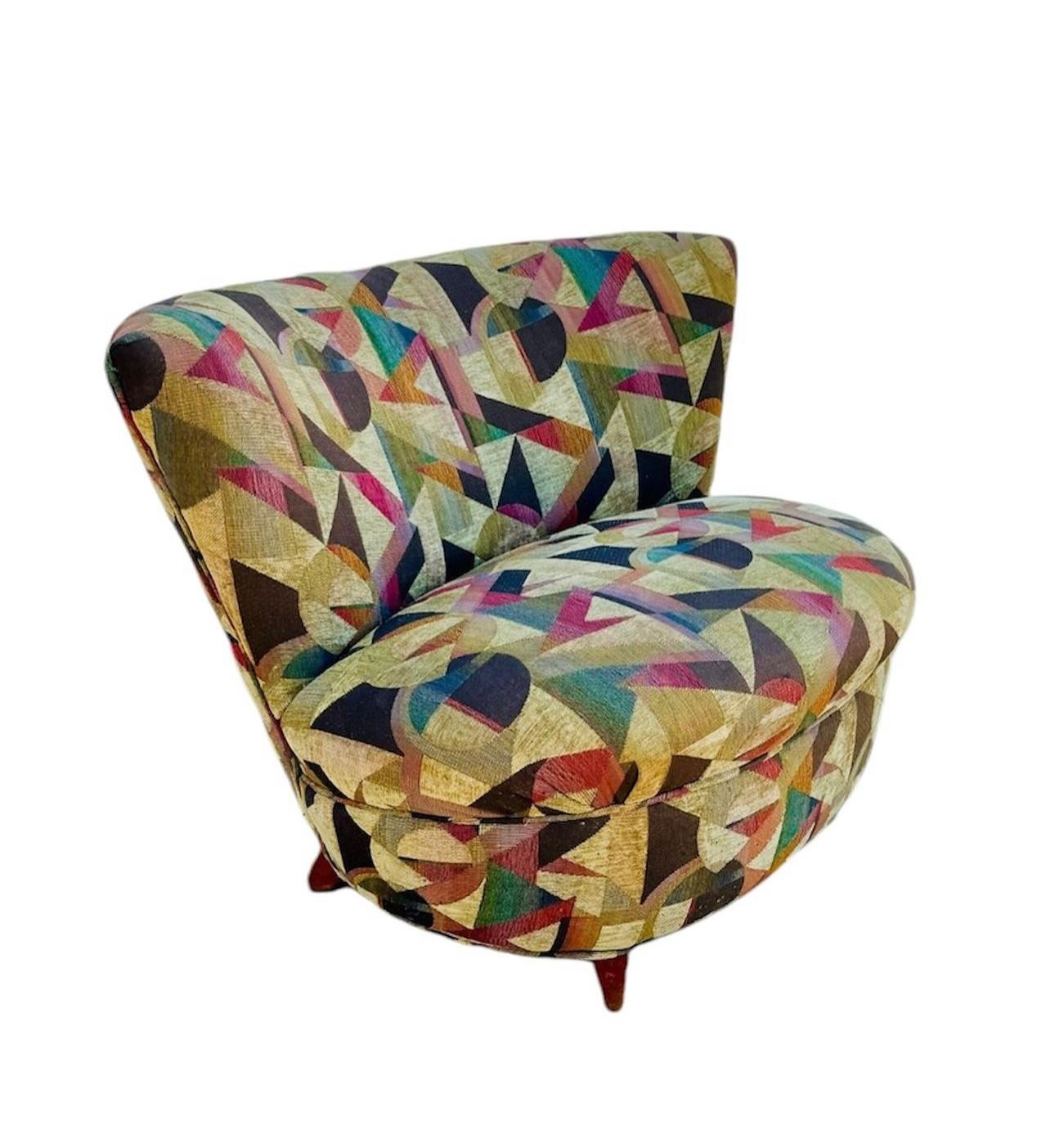 Mid-Century Modern Mid 20th Century Upholstered Slipper Lounge Chair by Gilbert Rohde For Sale