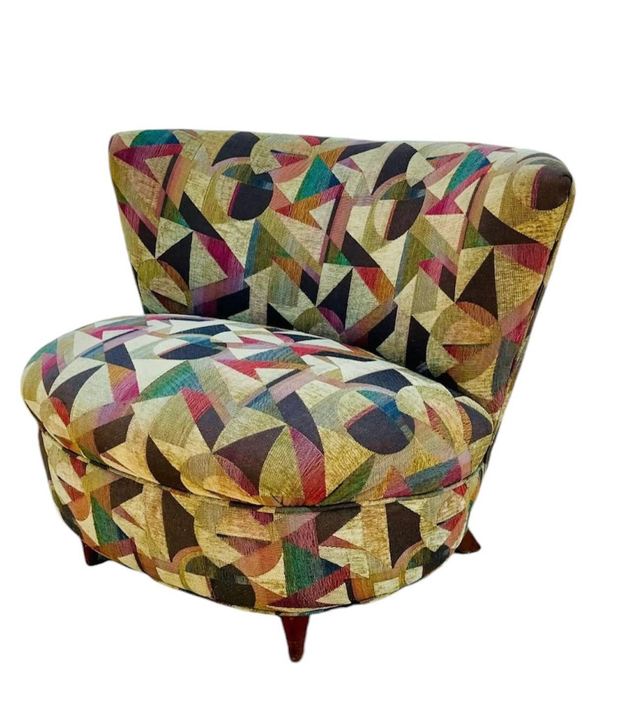 Mid 20th Century Upholstered Slipper Lounge Chair by Gilbert Rohde For Sale 2