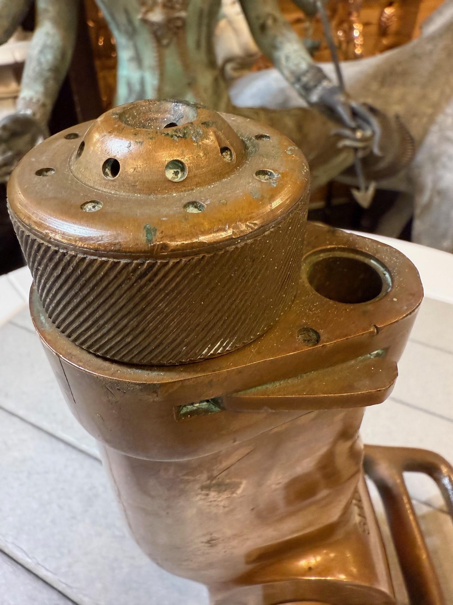 Mid-20th Century US. Brass Ship or Truck Fire Fog Nozzle Akron Brass Inc. For Sale 8