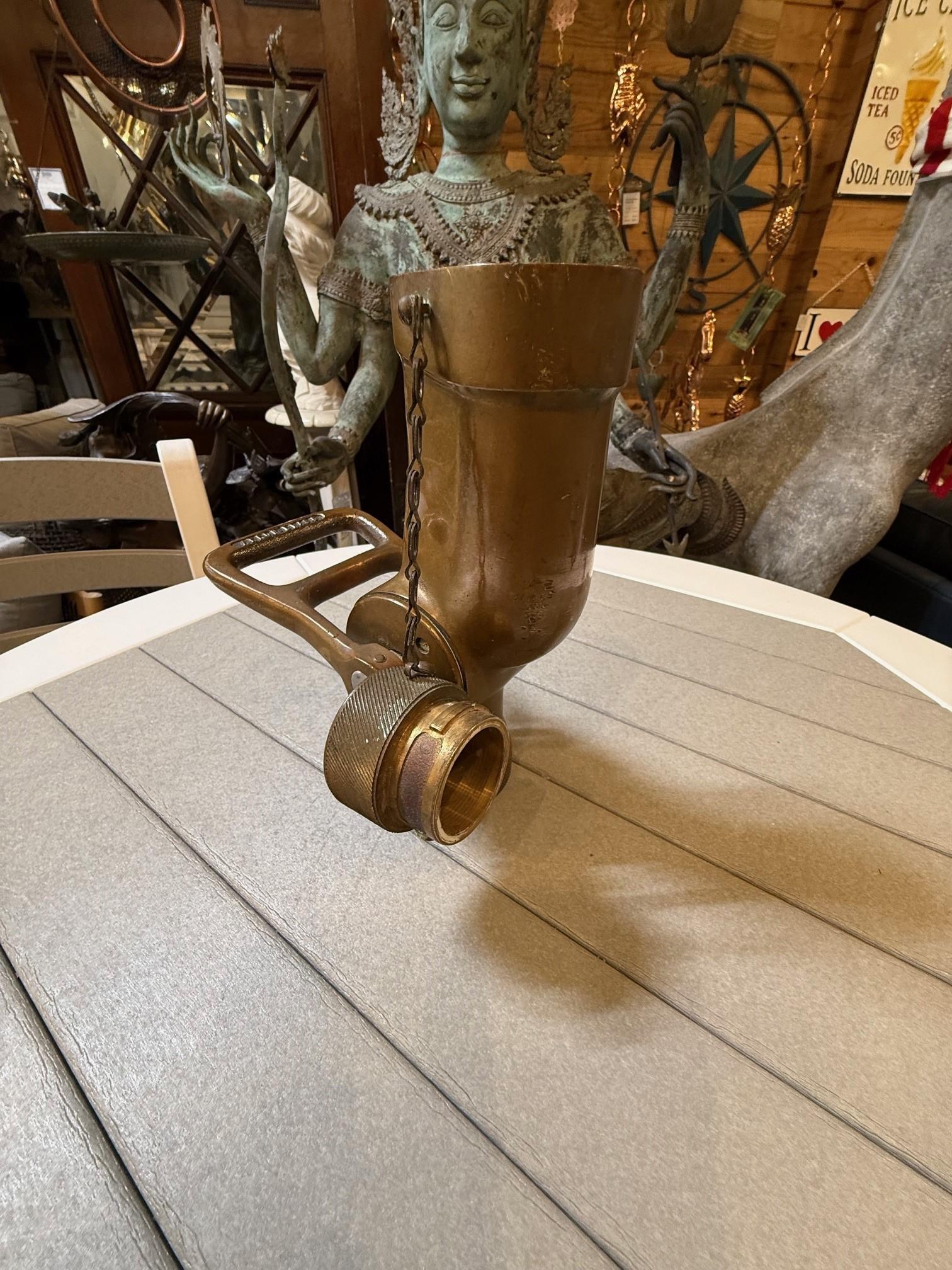 Mid-20th Century US. Brass Ship or Truck Fire Fog Nozzle Akron Brass Inc. For Sale 9