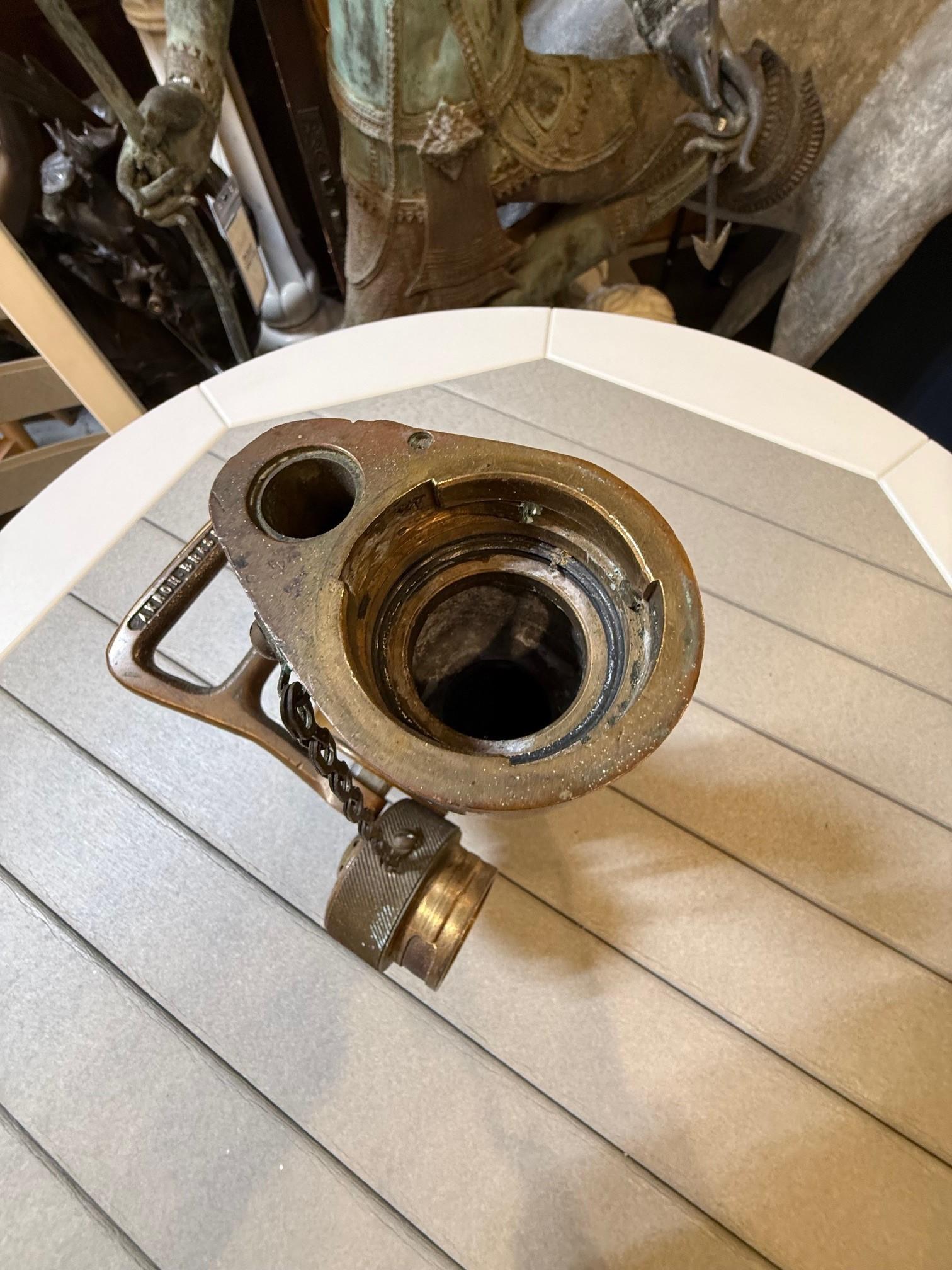 Mid-20th Century US. Brass Ship or Truck Fire Fog Nozzle Akron Brass Inc. For Sale 10