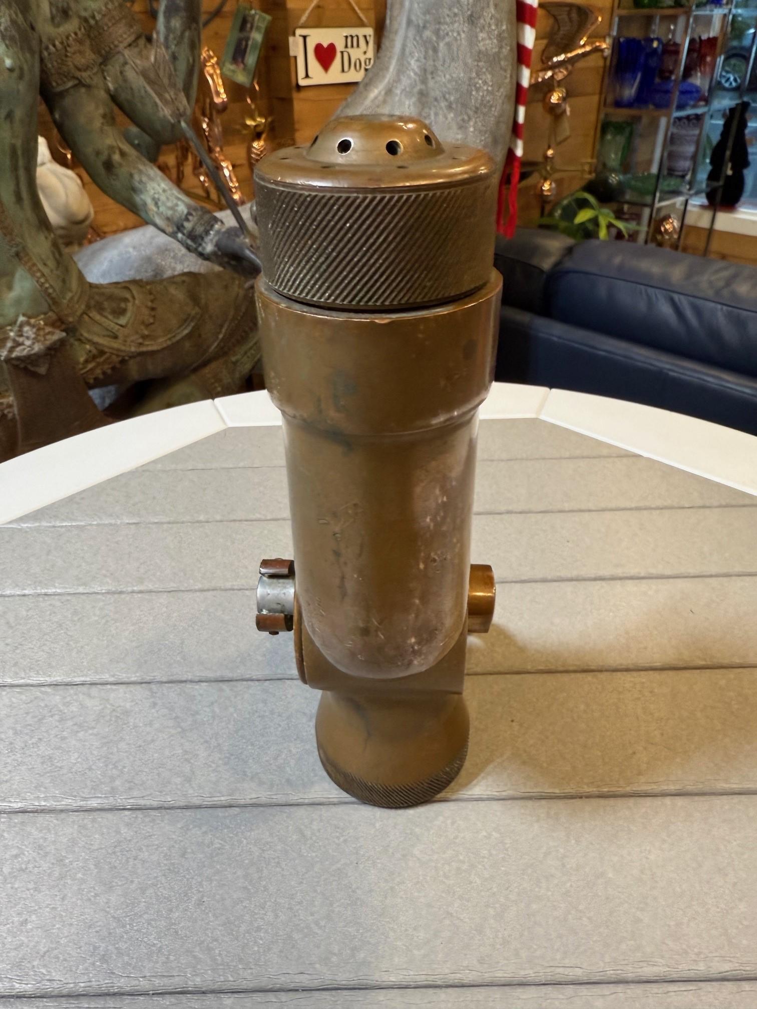 Mid-20th Century US. Brass Ship or Truck Fire Fog Nozzle Akron Brass Inc. For Sale 1
