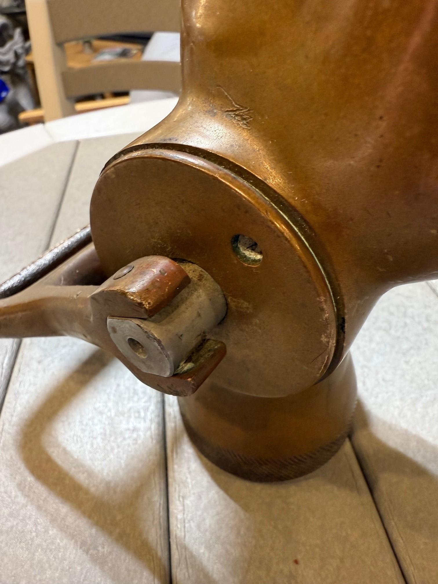 Mid-20th Century US. Brass Ship or Truck Fire Fog Nozzle Akron Brass Inc. For Sale 5