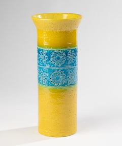 Mid 20th Century - Vase - Bitossi - Ceramic - Rimini Blue and Yellow