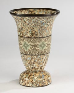 Jarrón de mediados del siglo XX - Jean Gerbino - Cerámica de Vallauris - Motivo de mosaico