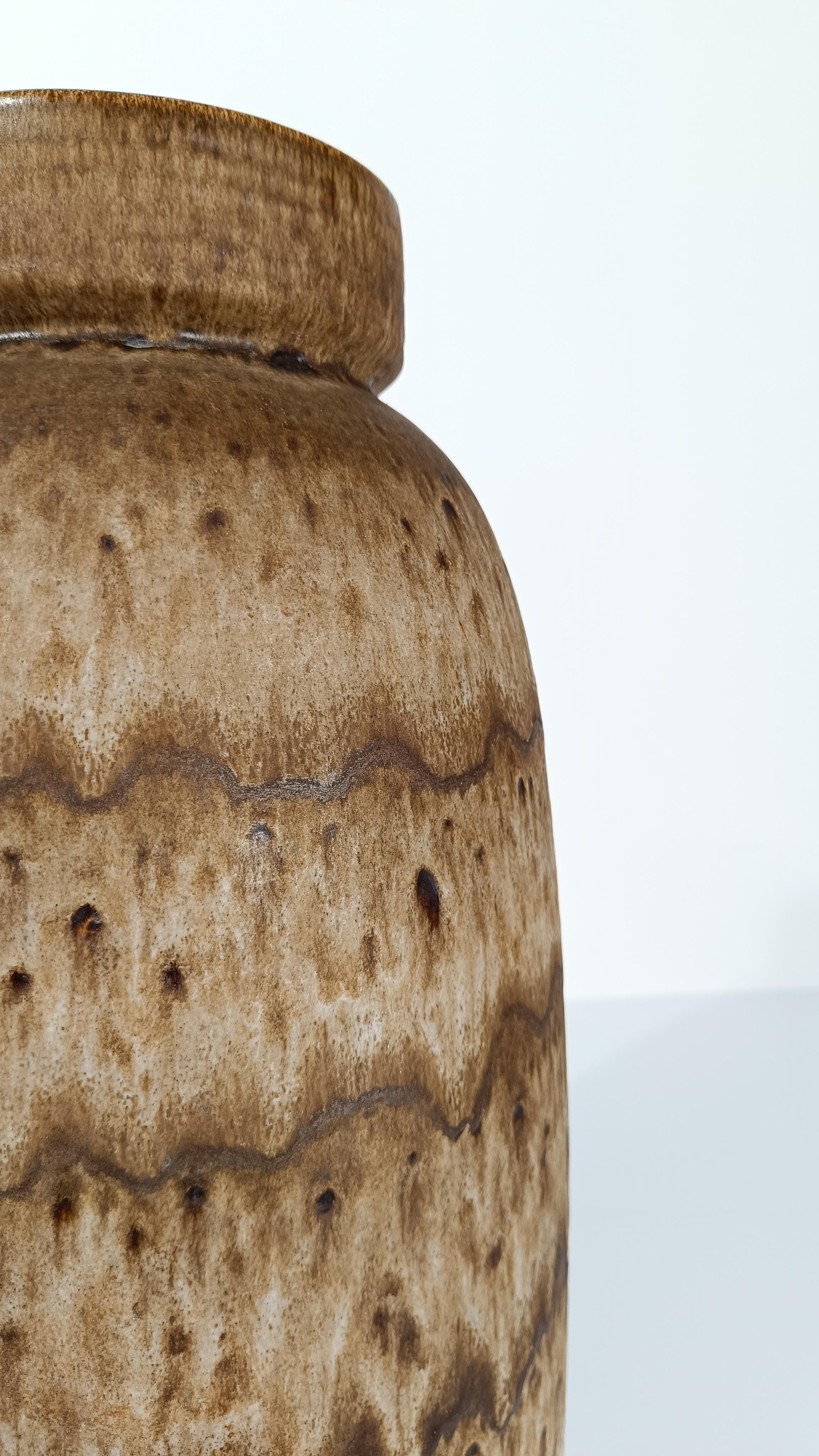 Mid 20th Century Vase Umbrella Stand in Earthy Shades Fat Lava Ceramic, Germany In Good Condition For Sale In Roma, IT