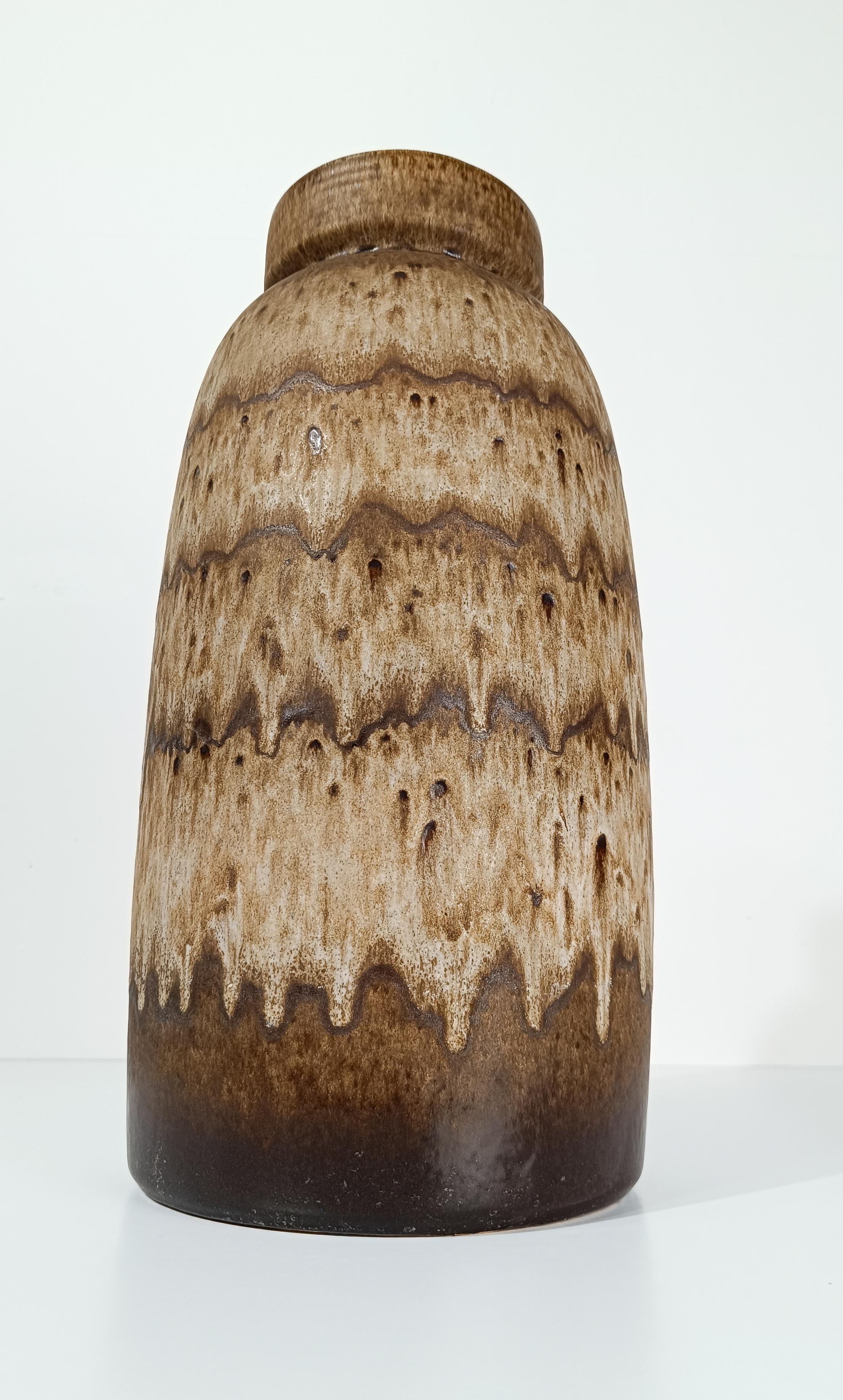 Mid 20th Century Vase Umbrella Stand in Earthy Shades Fat Lava Ceramic, Germany For Sale 1