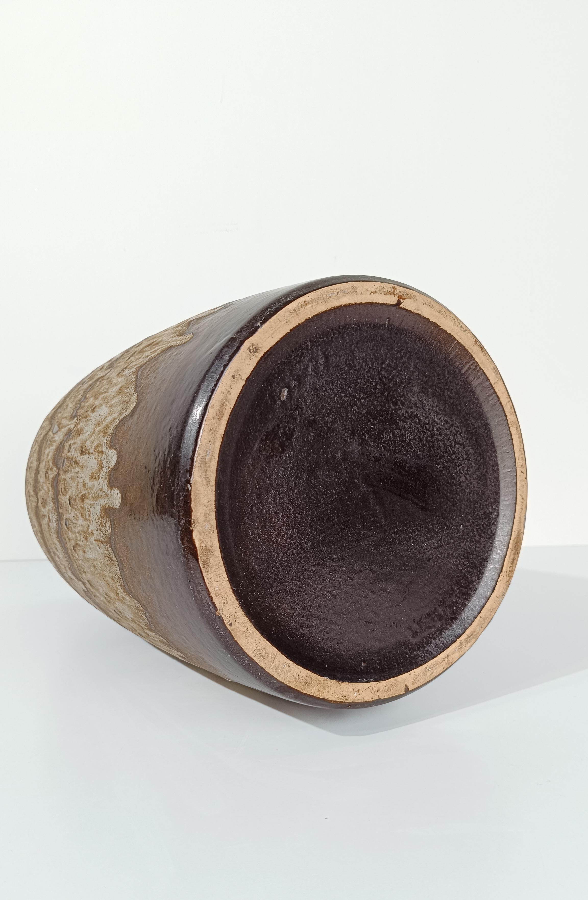 Mid 20th Century Vase Umbrella Stand in Earthy Shades Fat Lava Ceramic, Germany For Sale 2