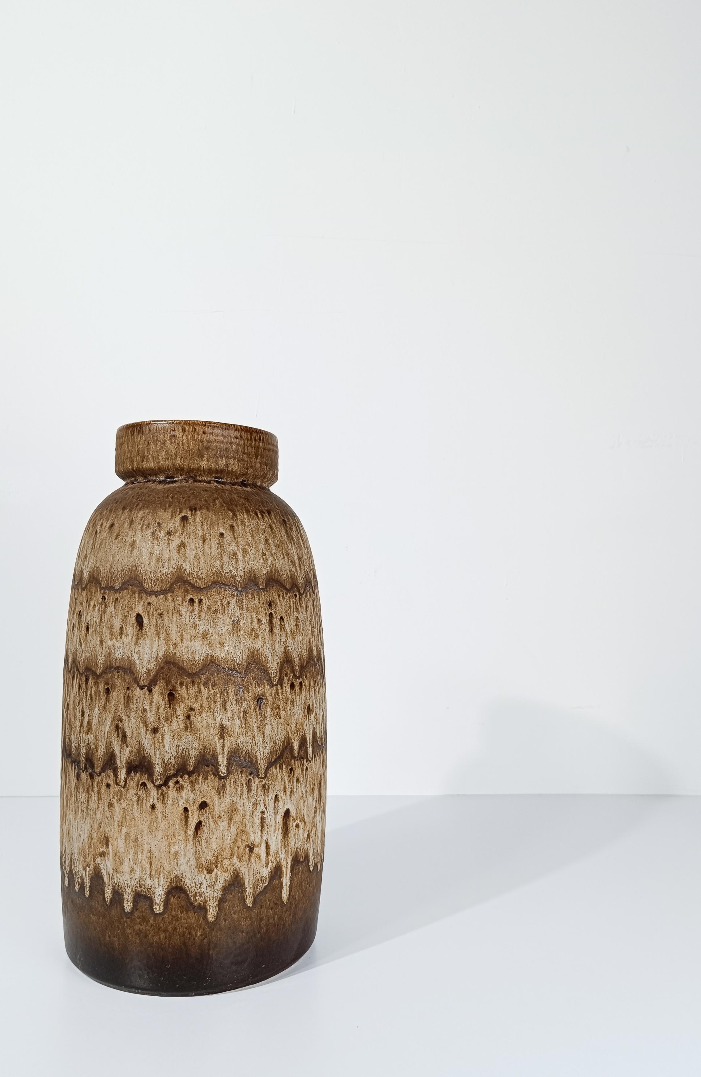 Mid 20th Century Vase Umbrella Stand in Earthy Shades Fat Lava Ceramic, Germany For Sale 3