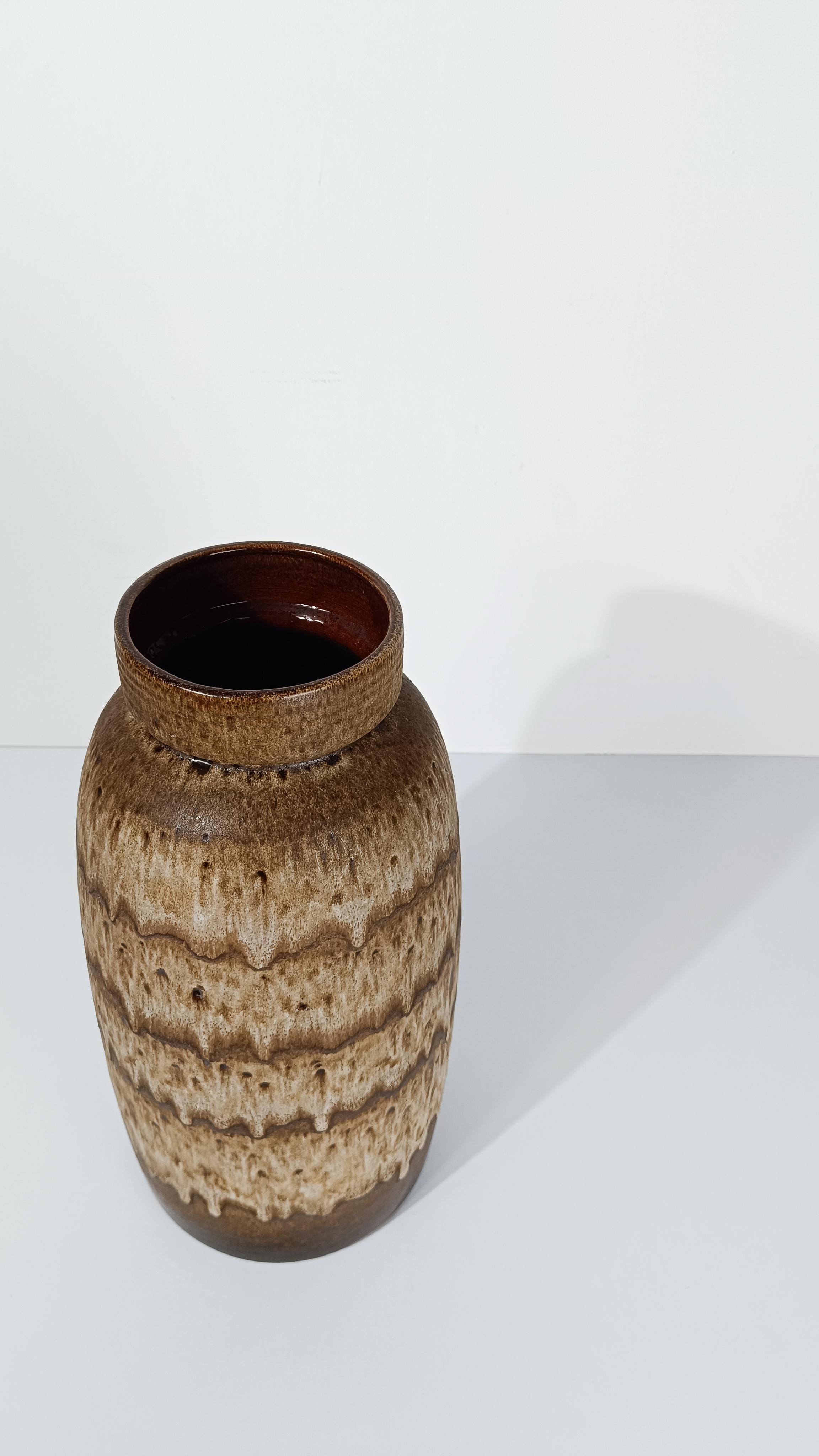 Mid 20th Century Vase Umbrella Stand in Earthy Shades Fat Lava Ceramic, Germany For Sale 4