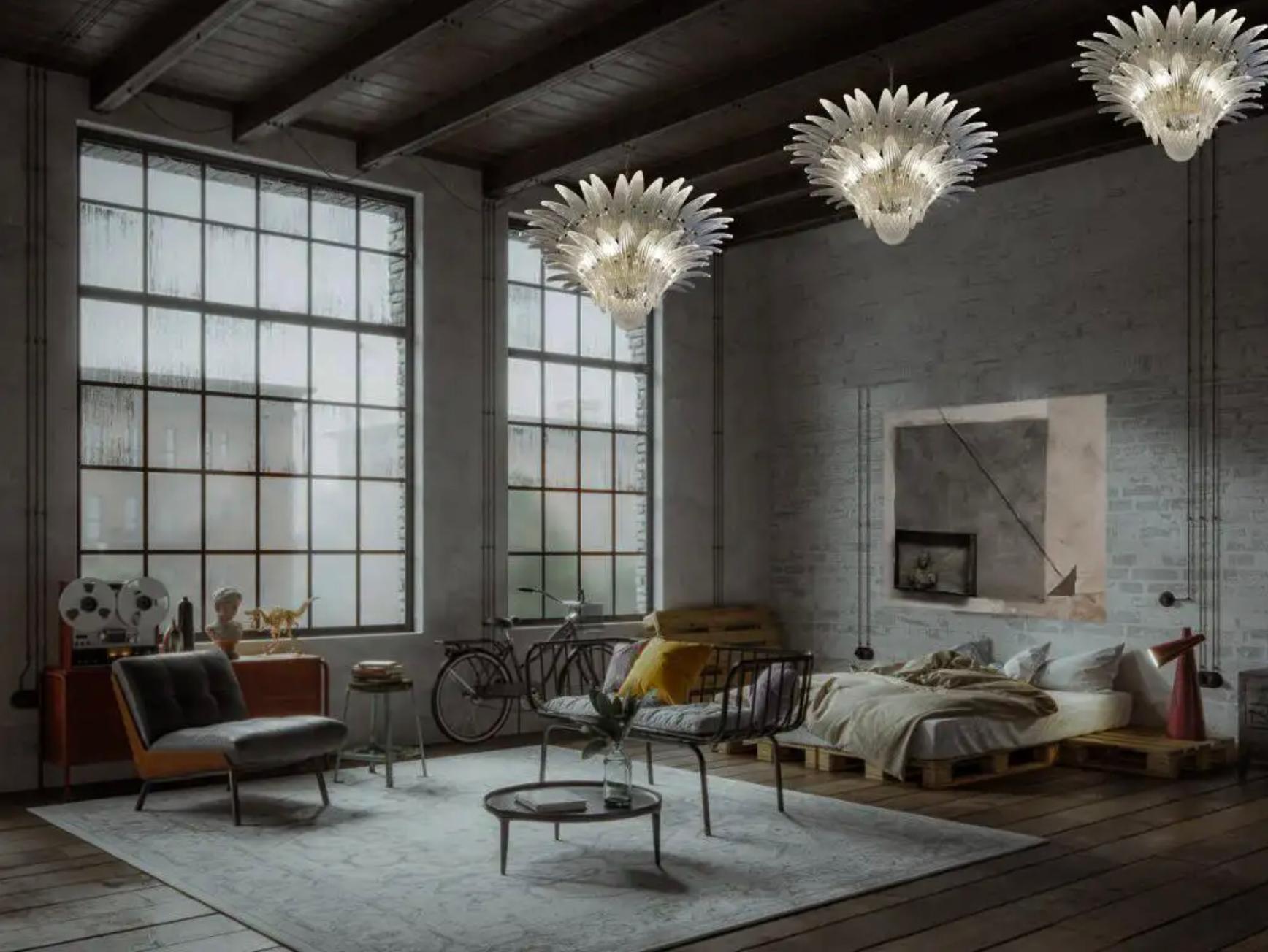 Fine XX secolo Lampadario veneziano della metà del XX secolo, Murano, anni '80 in vendita