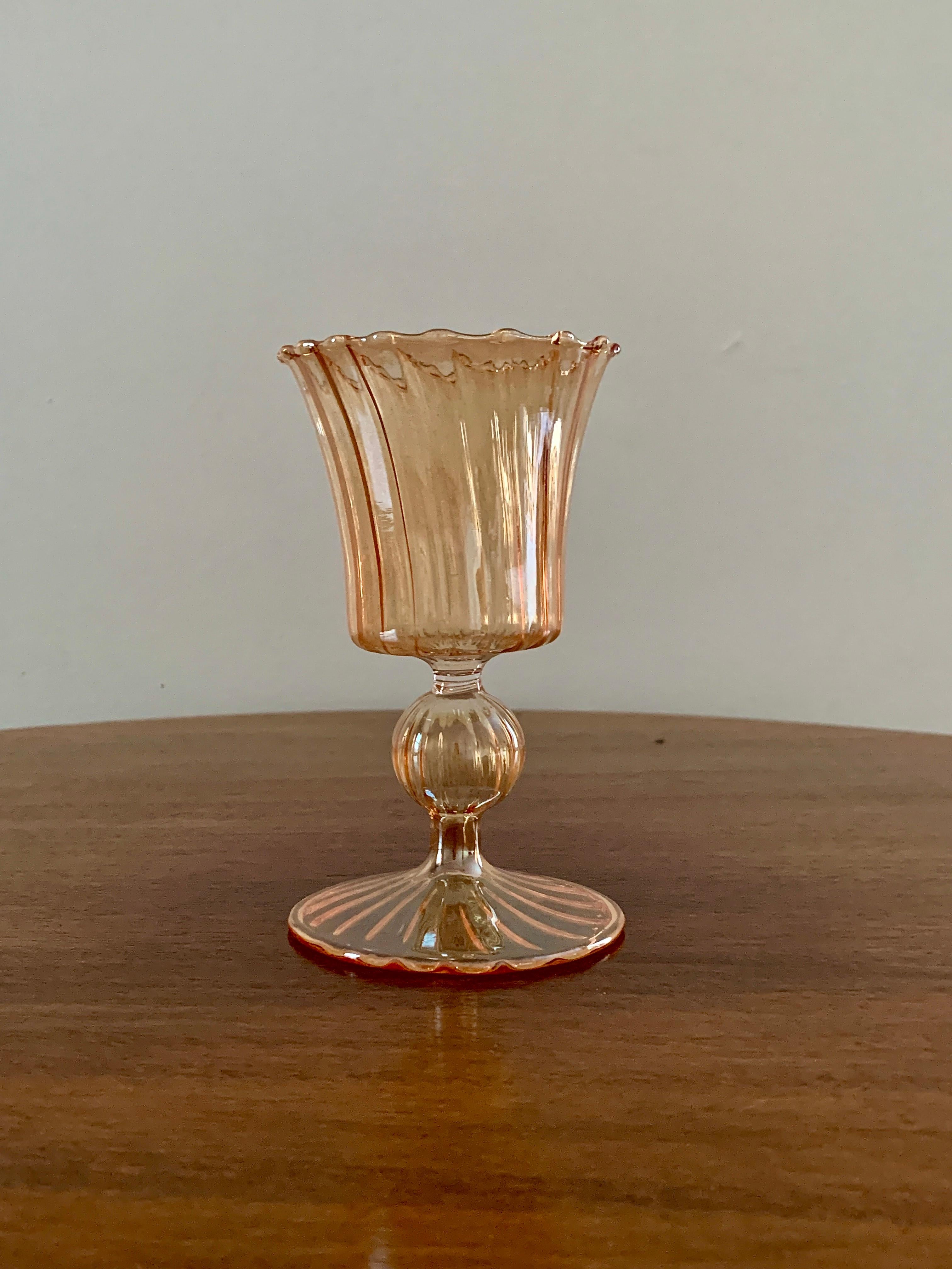 Italian Mid 20th Century Venetian Glass Candle Holder For Sale